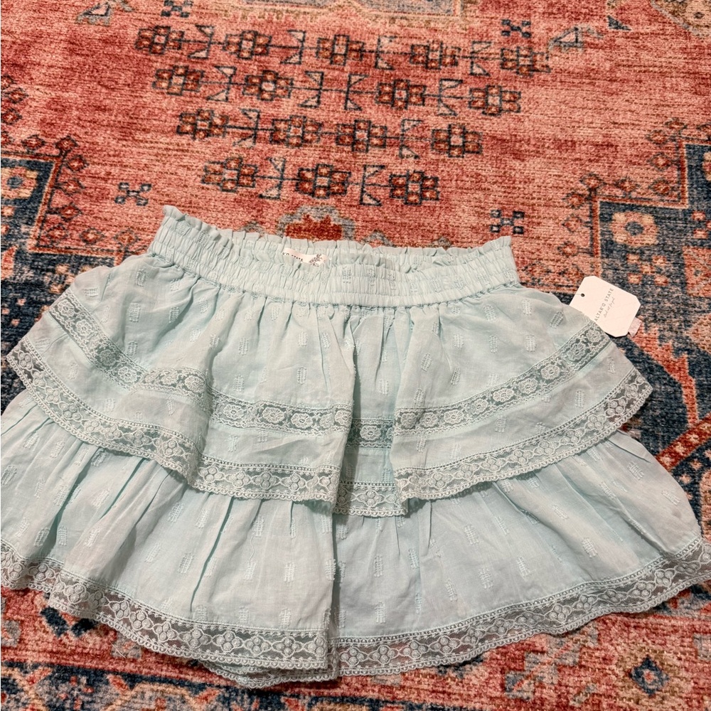 Light Blue Ruffled Women's Skirt